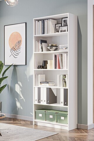 Corp biblioteca, Hanah Home, Bili 5 80, 80x200x.28 cm, PAL, Alb