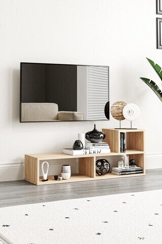 Comoda TV, Hanah Home, Bucak, 110x.43x30 cm, PAL, Stejar Sonomo