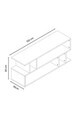 Comoda TV, Hanah Home, Selya, 120x50x35 cm, PAL, Stejar Sonomo / Alb