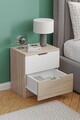 Noptiera, Hanah Home, Lento, 45x50x33 cm, PAL, Stejar Sonomo / Alb