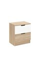 Noptiera, Hanah Home, Lento, 45x50x33 cm, PAL, Stejar Sonomo / Alb