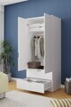 Dulap pentru haine, Hanah Home, Lento, 75x180x52.5 cm, PAL, Alb