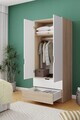 Dulap pentru haine, Hanah Home, Lento, 75x180x52.5 cm, PAL, Stejar Sonomo / Alb