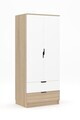 Dulap pentru haine, Hanah Home, Lento, 75x180x52.5 cm, PAL, Stejar Sonomo / Alb