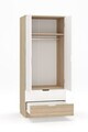 Dulap pentru haine, Hanah Home, Lento, 75x180x52.5 cm, PAL, Stejar Sonomo / Alb