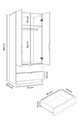 Dulap pentru haine, Hanah Home, Lento, 75x180x52.5 cm, PAL, Stejar Sonomo / Alb