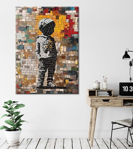 Tablou decorativ, WY450 (70 x 100), Bumbac/Poliester, Canvas imprimat, Multicolor