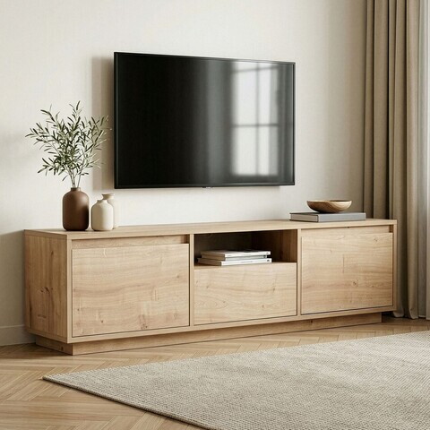 Comoda TV, Hanah Home, Sentinel, 160x42x30 cm, PAL, Maro