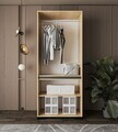 Dulap pentru haine, Hanah Home, Floransa Star 90, 90x210x52 cm, PAL MELAMINAT, Maro