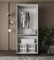 Dulap pentru haine, Hanah Home, Floransa Star 90, 90x210x52 cm, PAL MELAMINAT, Gri