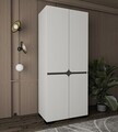 Dulap pentru haine, Hanah Home, Floransa Star 90, 90x210x52 cm, PAL MELAMINAT, Gri
