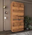 Dulap pentru haine, Hanah Home, Floransa Star 90, 90x210x52 cm, PAL MELAMINAT, Maro