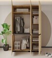 Dulap pentru haine, Hanah Home, Floransa 135, 135x210x52 cm, PAL MELAMINAT, Stejar safir / Antracit