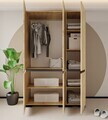 Dulap pentru haine, Hanah Home, Floransa 135, 135x210x52 cm, PAL MELAMINAT, Stejar safir / Antracit