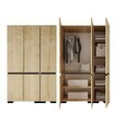Dulap pentru haine, Hanah Home, Floransa 135, 135x210x52 cm, PAL MELAMINAT, Stejar safir / Antracit
