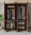 Dulap pentru haine, Hanah Home, Floransa 180, 180x210x52 cm, PAL MELAMINAT, Nuc / Antracit