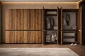 Dulap pentru haine, Hanah Home, Floransa 180, 180x210x52 cm, PAL MELAMINAT, Nuc / Antracit