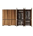 Dulap pentru haine, Hanah Home, Floransa 180, 180x210x52 cm, PAL MELAMINAT, Nuc / Antracit