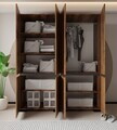 Dulap pentru haine, Hanah Home, Floransa 180, 180x210x52 cm, PAL MELAMINAT, Nuc / Antracit