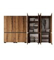 Dulap pentru haine, Hanah Home, Floransa 180, 180x210x52 cm, PAL MELAMINAT, Nuc / Antracit
