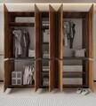 Dulap pentru haine, Hanah Home, Floransa 225, 225x212x52 cm, PAL MELAMINAT, Nuc / Antracit