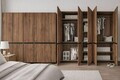 Dulap pentru haine, Hanah Home, Floransa 225, 225x212x52 cm, PAL MELAMINAT, Nuc / Antracit