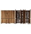 Dulap pentru haine, Hanah Home, Floransa 225, 225x212x52 cm, PAL MELAMINAT, Nuc / Antracit