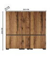 Dulap pentru haine, Hanah Home, Floransa 225, 225x212x52 cm, PAL MELAMINAT, Nuc / Antracit