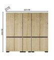 Dulap pentru haine, Hanah Home, Floransa 225, 225x210x52 cm, PAL MELAMINAT, Stejar safir / Antracit