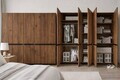 Dulap pentru haine, Hanah Home, Floransa 225, 225x210x52 cm, PAL MELAMINAT, Nuc / Antracit