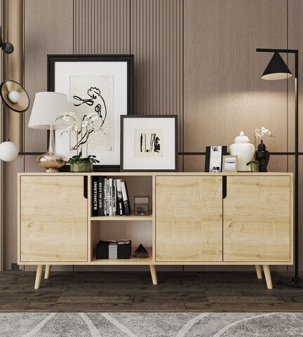 Consola, Hanah Home, Latina Modern 180, 180x80x45 cm, PAL MELAMINAT, Maro