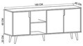 Consola, Hanah Home, Latina Modern 180, 180x80x45 cm, PAL MELAMINAT, Stejar Safir / Alb