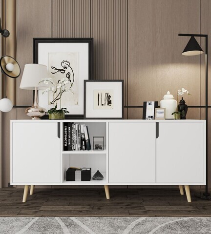 Consola, Hanah Home, Latina Modern 180, 180x80x45 cm, PAL MELAMINAT, Alb