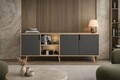 Consola, Hanah Home, Latina Modern 180, 180x80x45 cm, PAL MELAMINAT, Stejar safir / Antracit