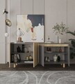 Consola, Hanah Home, Ravenna Modern 180, 180x75x45 cm, PAL MELAMINAT, Stejar safir / Antracit