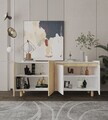 Consola, Hanah Home, Ravenna Modern 180, 180x75x45 cm, PAL MELAMINAT, Stejar Safir / Alb
