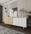 Consola, Hanah Home, Ravenna Modern 180, 180x75x45 cm, PAL MELAMINAT, Stejar Safir / Alb