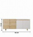 Consola, Hanah Home, Ravenna Modern 180, 180x75x45 cm, PAL MELAMINAT, Stejar Safir / Alb