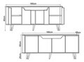 Consola, Hanah Home, Roma 180, 180x80x45 cm, PAL MELAMINAT, Stejar Safir / Alb