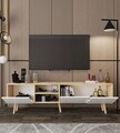 Comoda TV, Hanah Home, Latina 180, 180x30x53 cm, PAL MELAMINAT, Stejar Safir / Alb