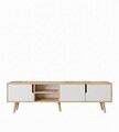 Comoda TV, Hanah Home, Latina 180, 180x30x53 cm, PAL MELAMINAT, Stejar Safir / Alb