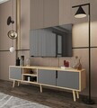 Comoda TV, Hanah Home, Latina 180, 180x30x53 cm, PAL MELAMINAT, Stejar safir / Antracit