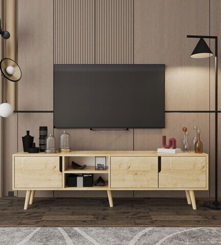 Comoda TV, Hanah Home, Latina 180, 180x30x53 cm, PAL MELAMINAT, Maro
