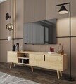 Comoda TV, Hanah Home, Latina 180, 180x30x53 cm, PAL MELAMINAT, Maro