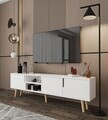 Comoda TV, Hanah Home, Latina 180, 180x30x53 cm, PAL MELAMINAT, Alb
