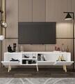Comoda TV, Hanah Home, Latina 180, 180x30x53 cm, PAL MELAMINAT, Alb