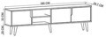 Comoda TV, Hanah Home, Latina 180, 180x30x53 cm, PAL MELAMINAT, Alb