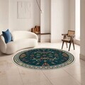 Covor, Kece-Fr65, 120x120 cm, Poliester, Albastru