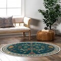 Covor, Kece-Fr65, 120x120 cm, Poliester, Albastru