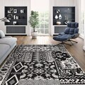 Covor, Kece-Fr89, 80x200 cm, Poliester, Negru